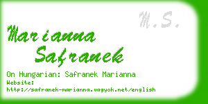 marianna safranek business card